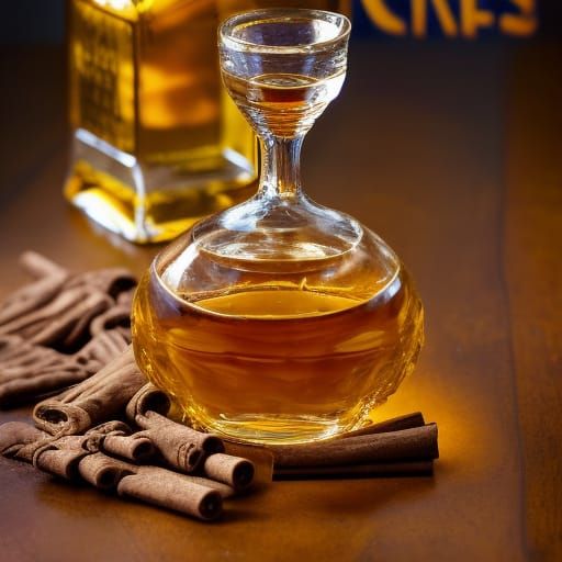 Hyperrealistic Cocktail in Brandy Snifter, Digital Art