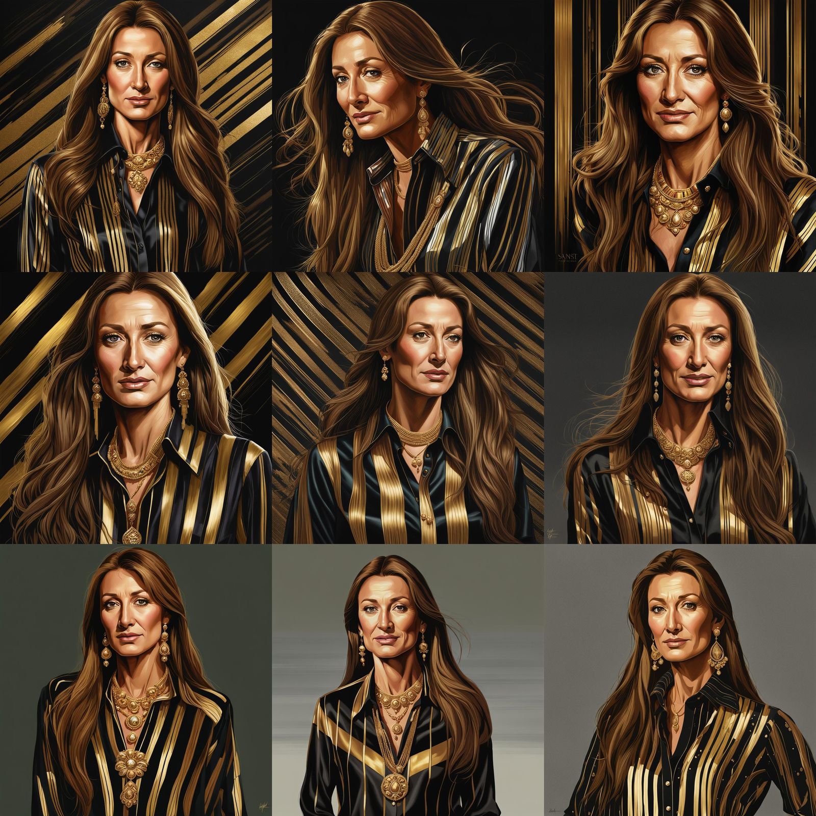 Hyperrealistic Portrait of Jane Seymour in Dark Setting