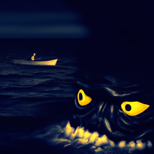 Giant Sea Monster Emerges at Night