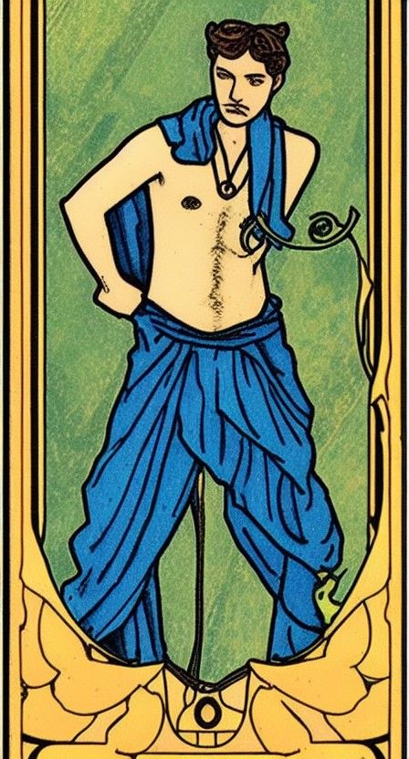 Art Nouveau Male Figure Tarot Card