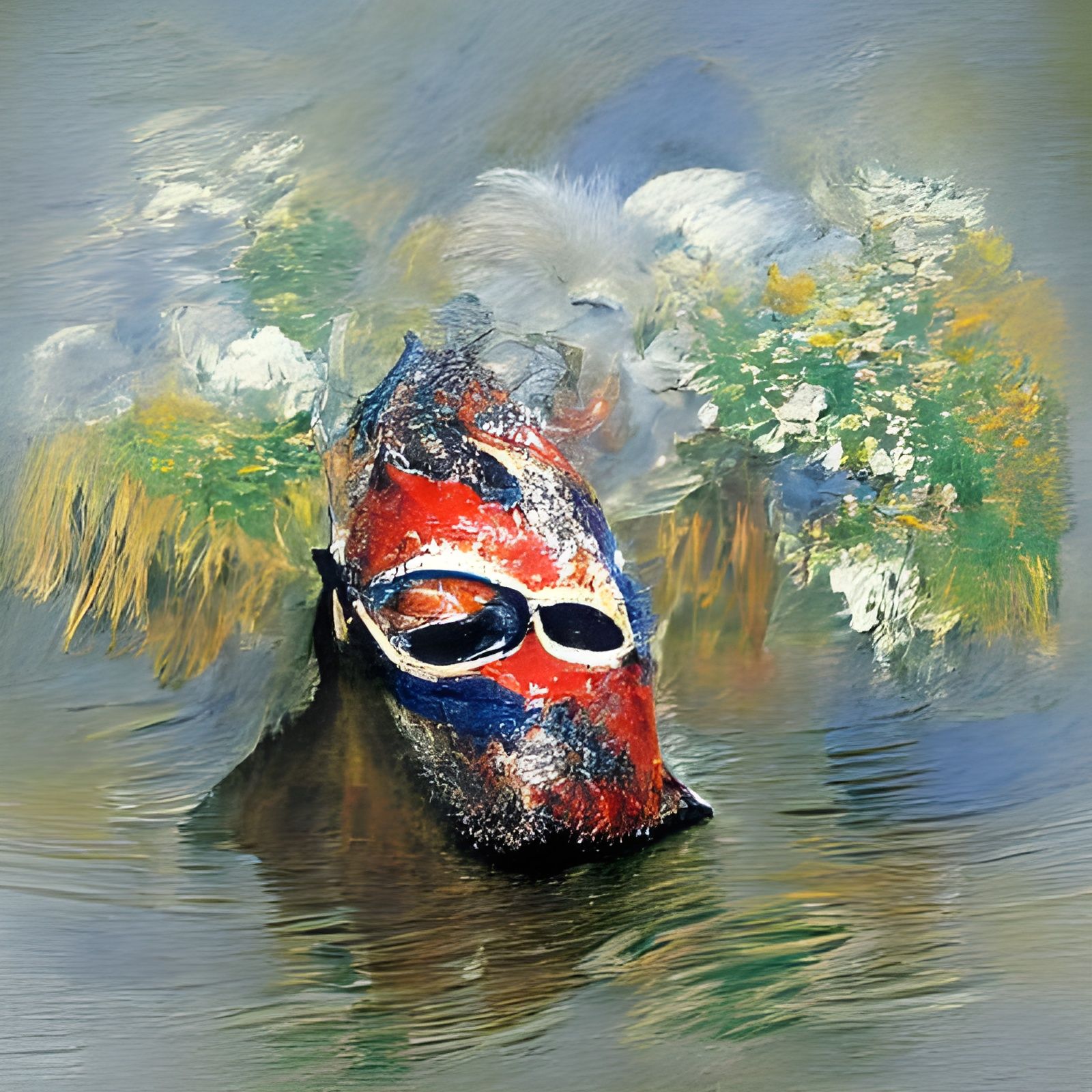 Mask in Impressionist Style