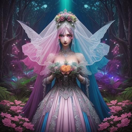 Ethereal Fairy Bride in Surreal Woodlands