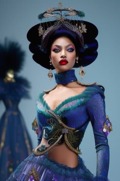 Afrocentric Elven Princess in Dreamcore Style