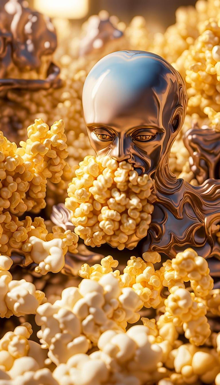 Post-Classical History Made of Popcorn in Surrealist Style