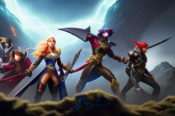 Heroic Anime Scene with Intricate Details