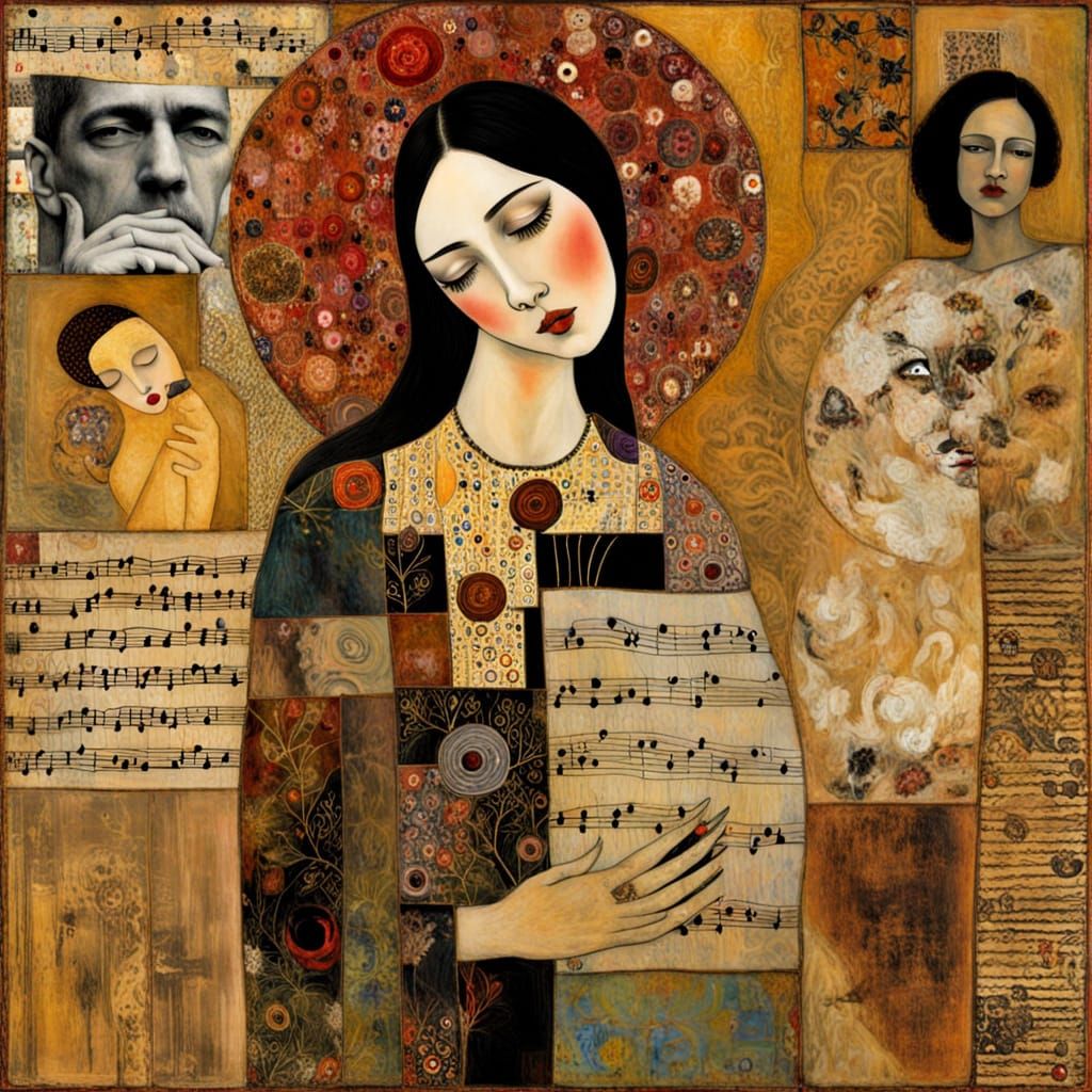 Singers in Mixed Media Collage Masterpiece