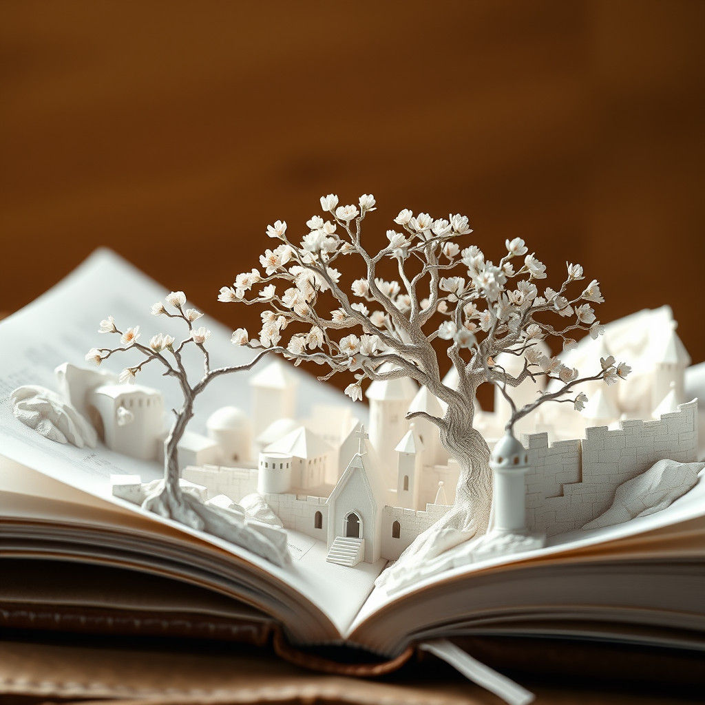 Minas Tirith Papercraft Scene with White Tree