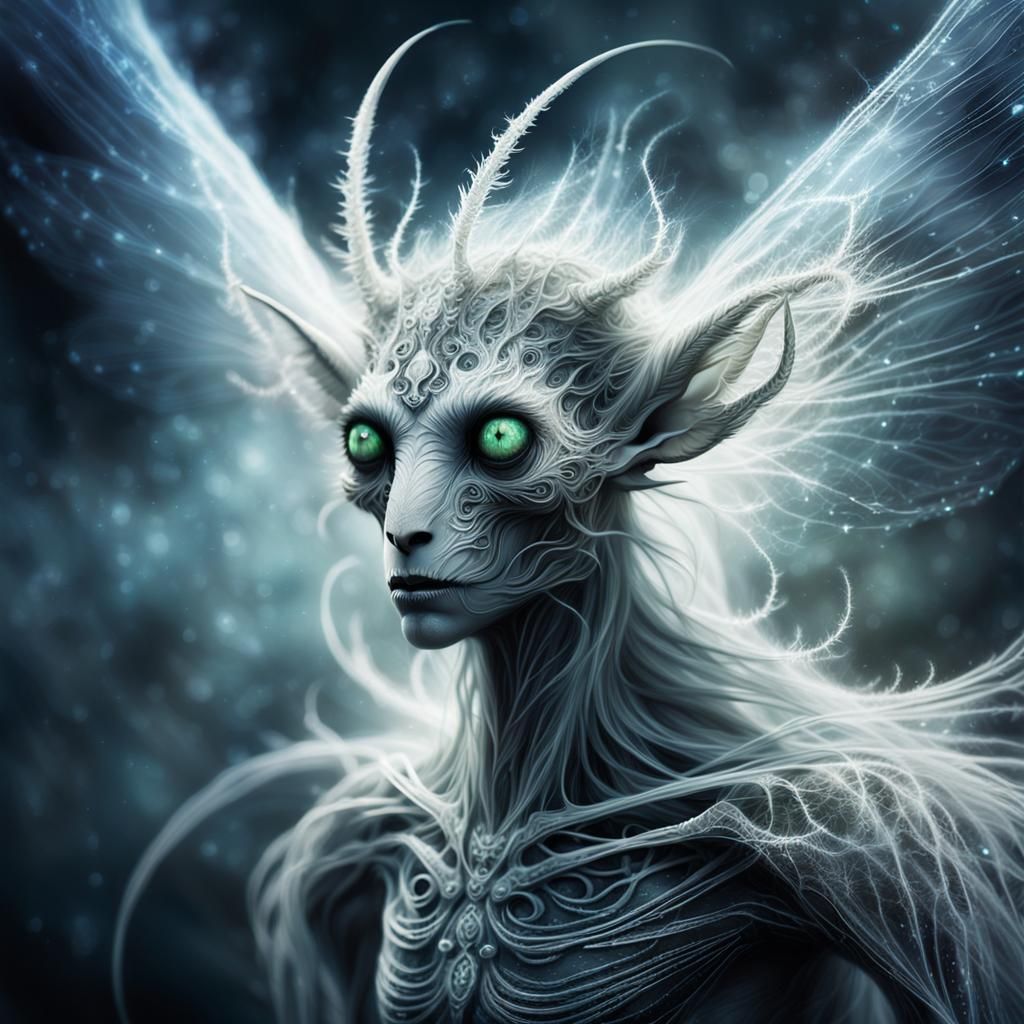 Ethereal Creature in Dreamlike Fractal Painting Style