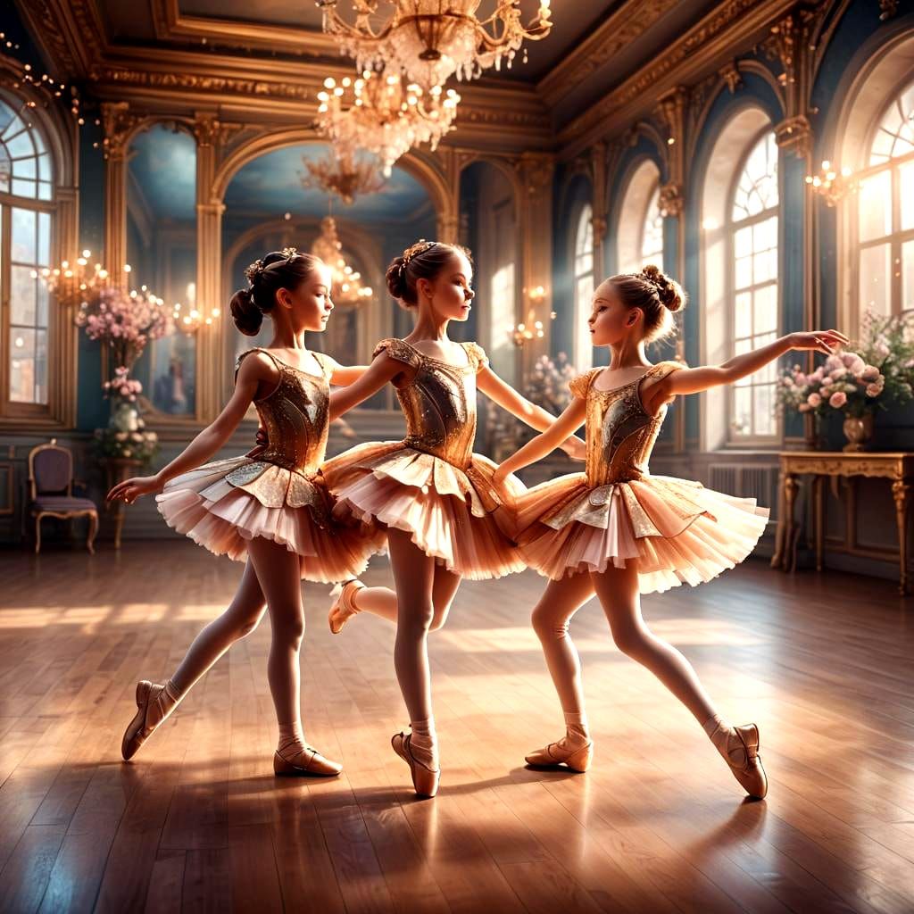 Enchanting Twins Dancing: A Fantastical Art Piece
