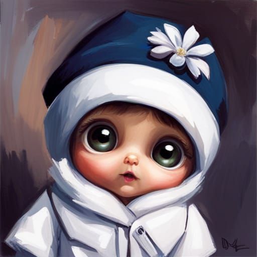 Adorable Oil Painting in Expressive Character Design Style