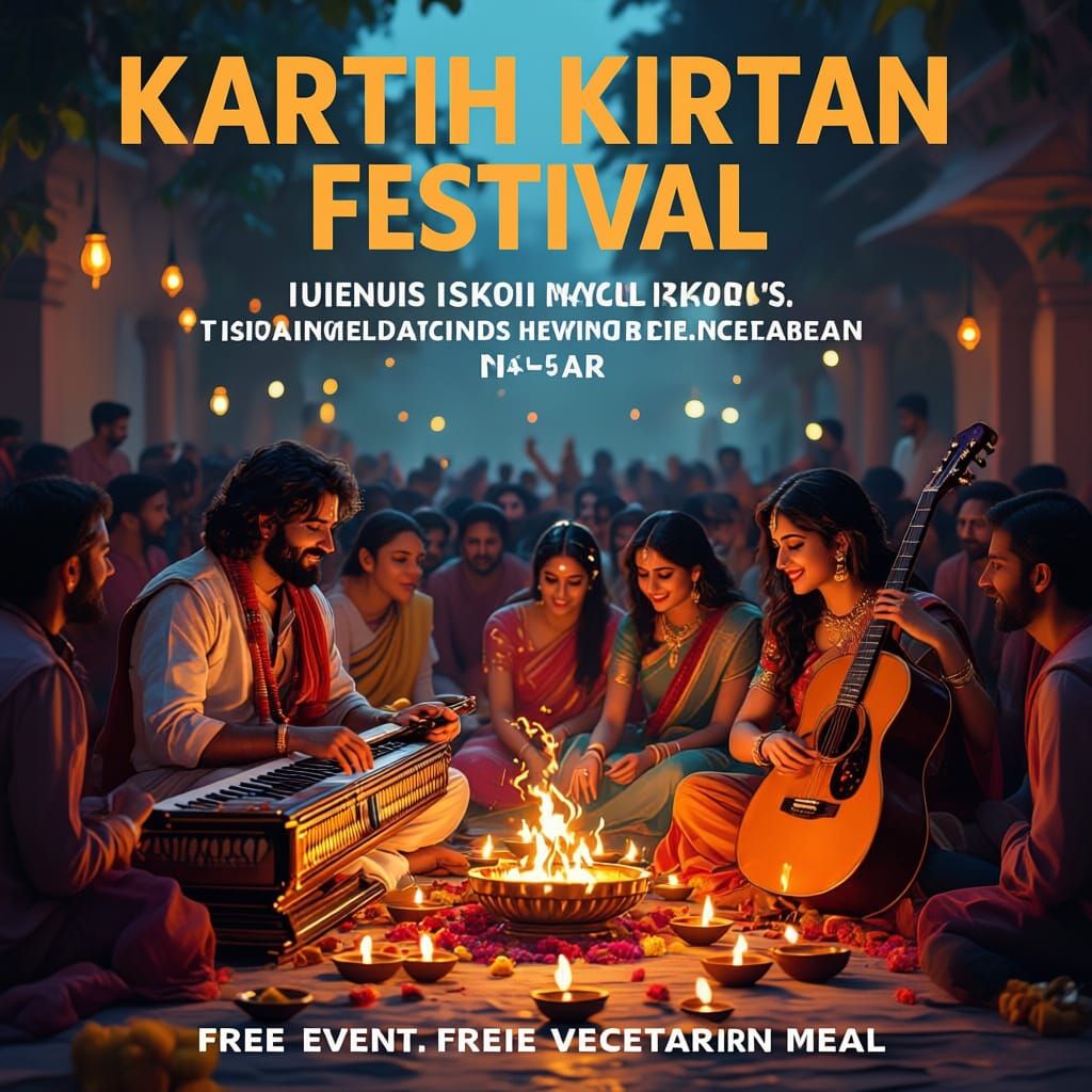 Vibrant Kirtan Atmosphere with Cinematic Lighting