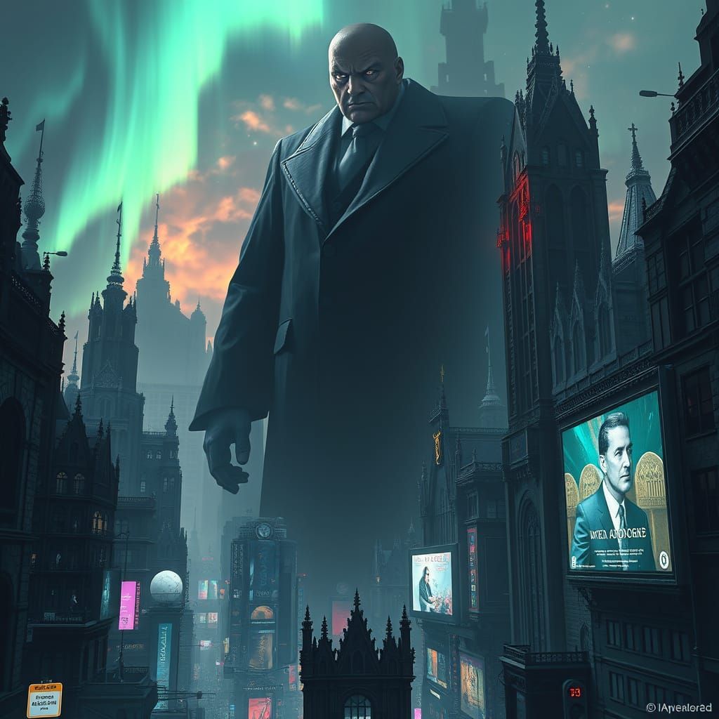 Ominous Big Brother Emerges in Dystopian Metropolis