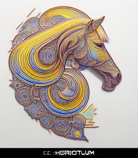 Geometric Graffuturism Horse with 3D Shading