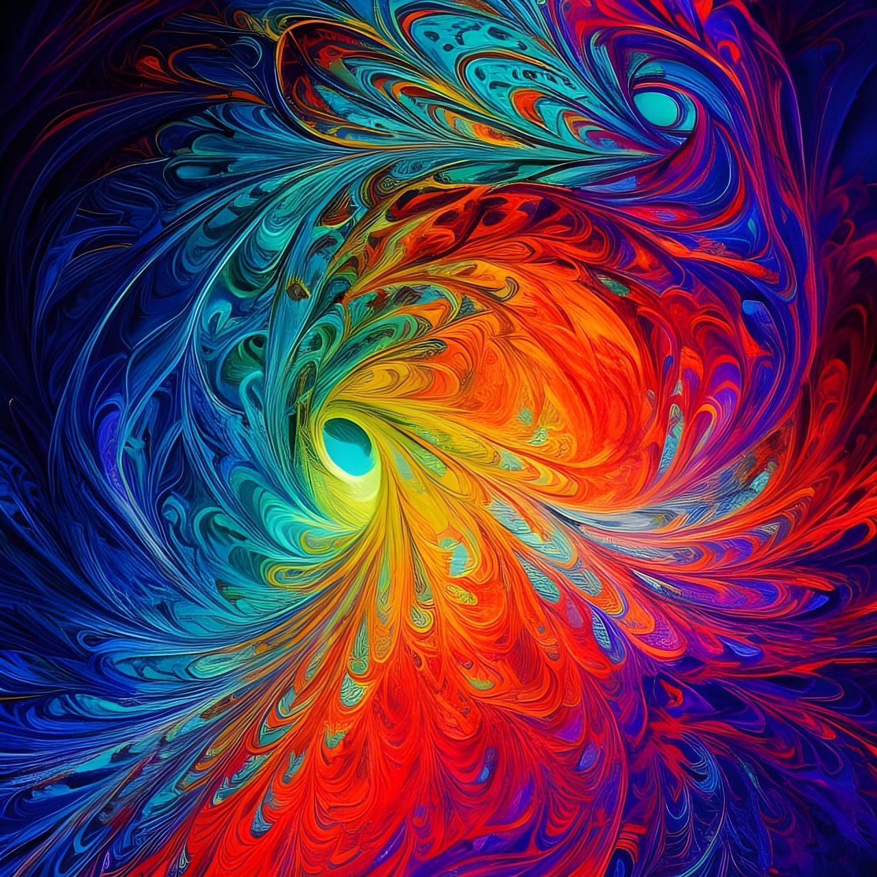 Fire and Water Clash: A Digital Illustration