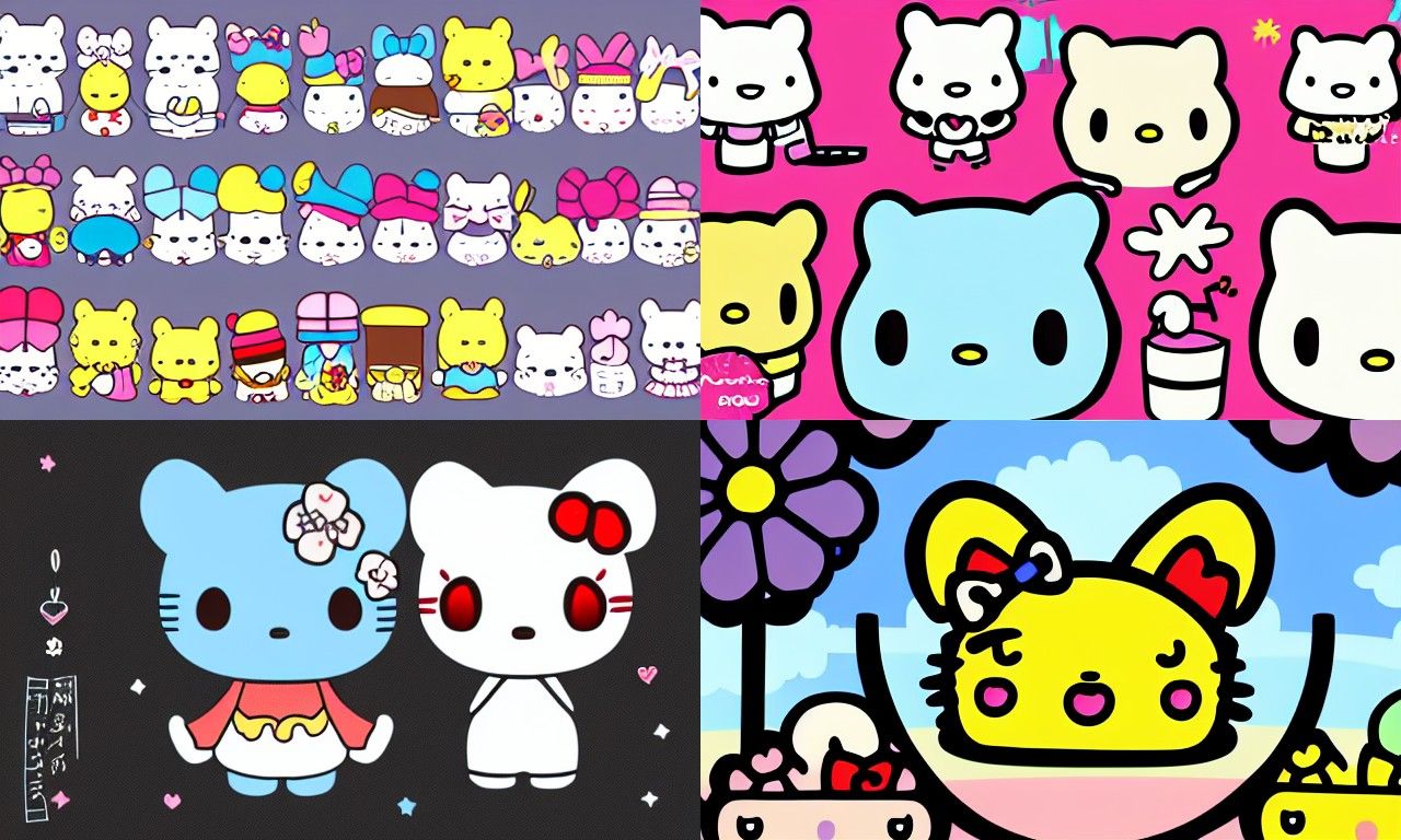 Sanrio Menhera: Digital Illustration in Kawaii Style