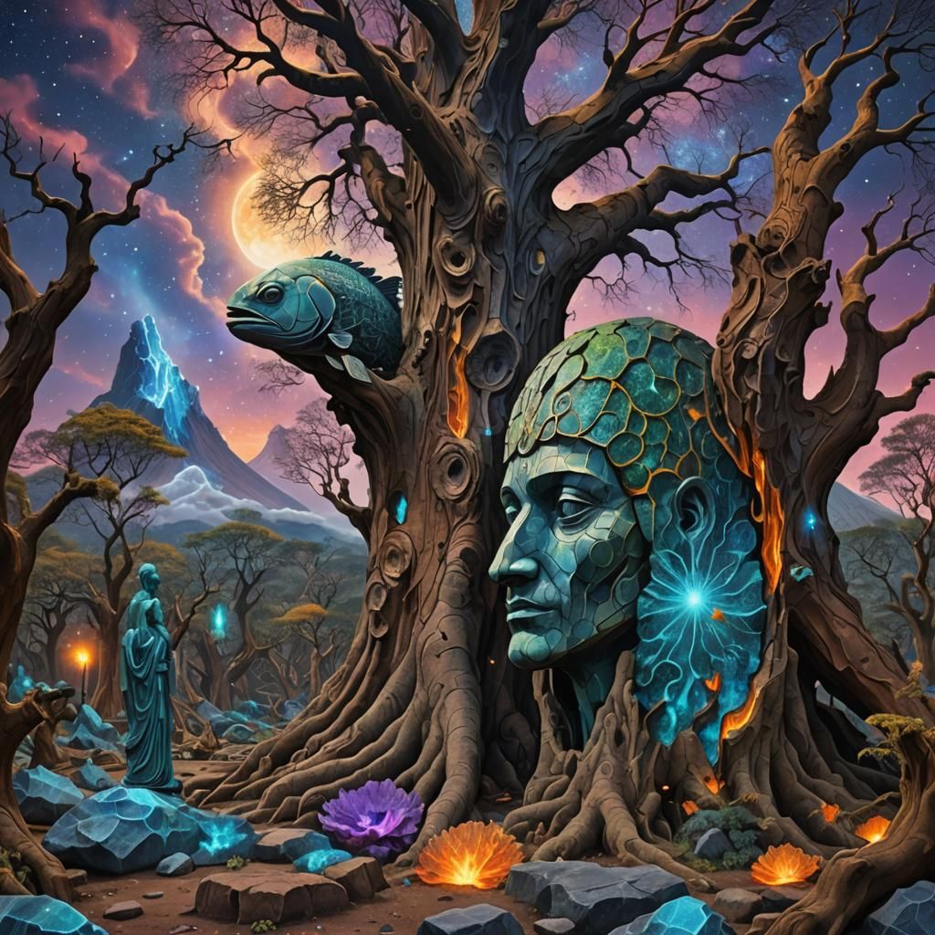 Cosmic Plazas with Crystallized Fish: Holographic Illustrati...