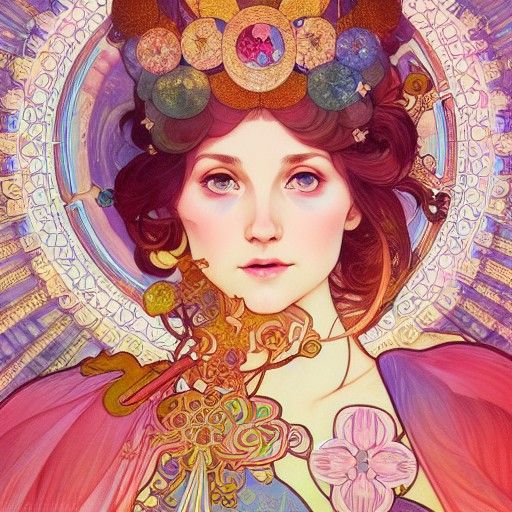 Kirby as Human God in Art Nouveau Style