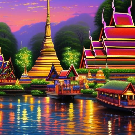 Neon Thai Tuk-Tuk in Hyperrealistic Style