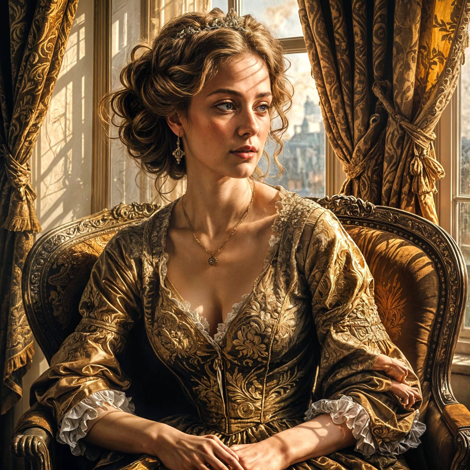 Classical Woman Portrait with Rembrandt Lighting