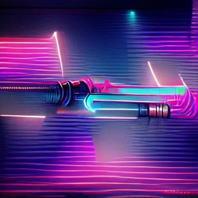 Lightsaber in Synthwave Neon Retro Style