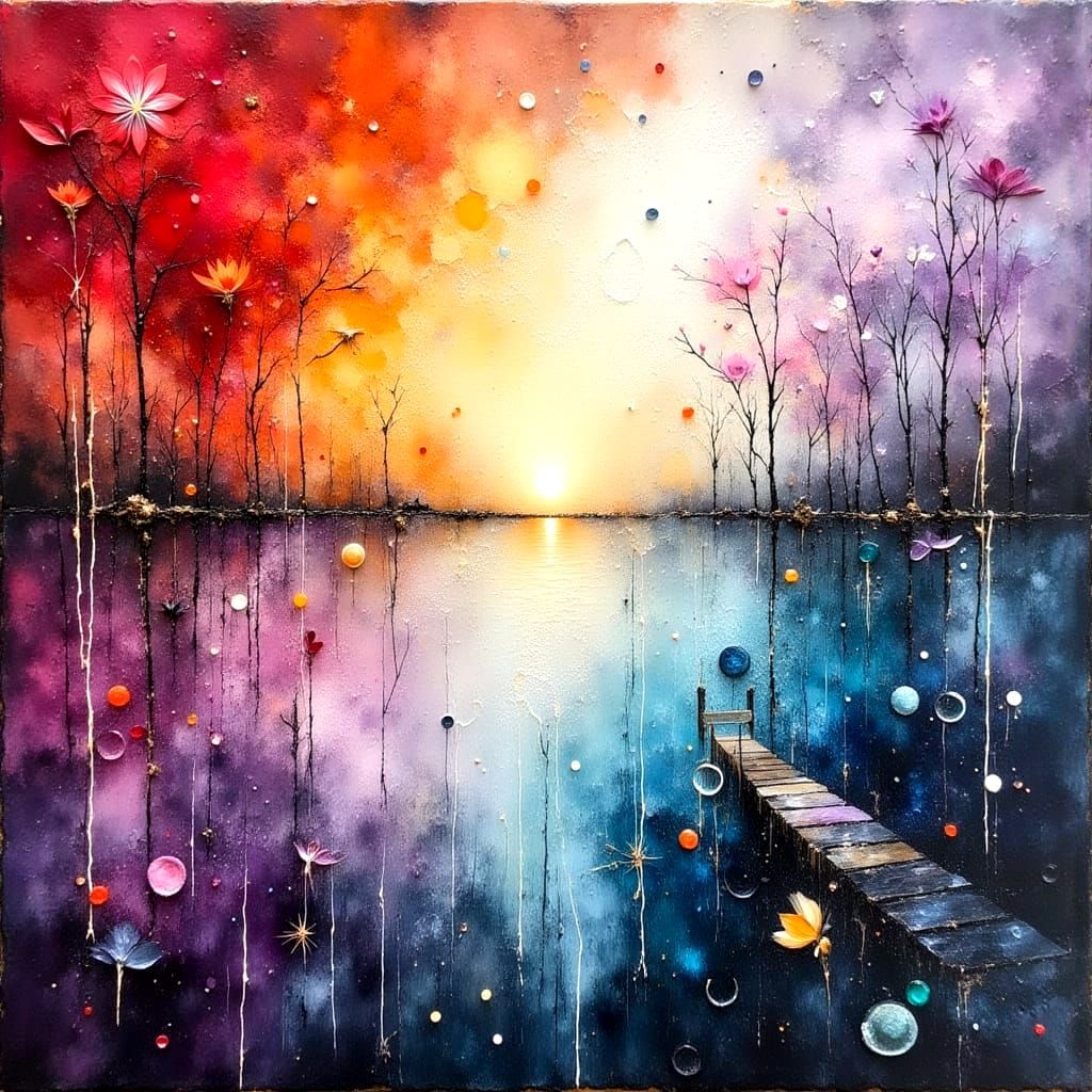 Ethereal Impressionistic Landscape in Watercolor Style