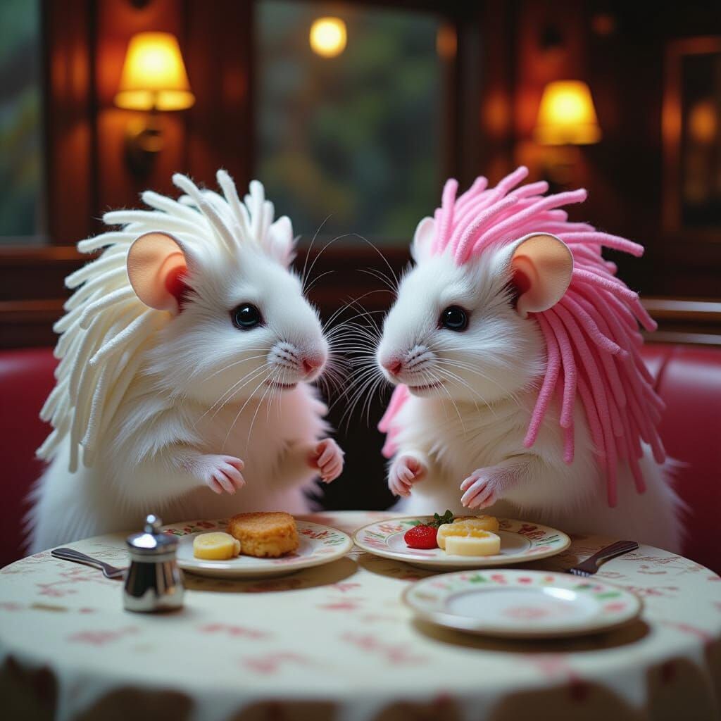 Romantic Mouse Dinner in Cinematic Lighting