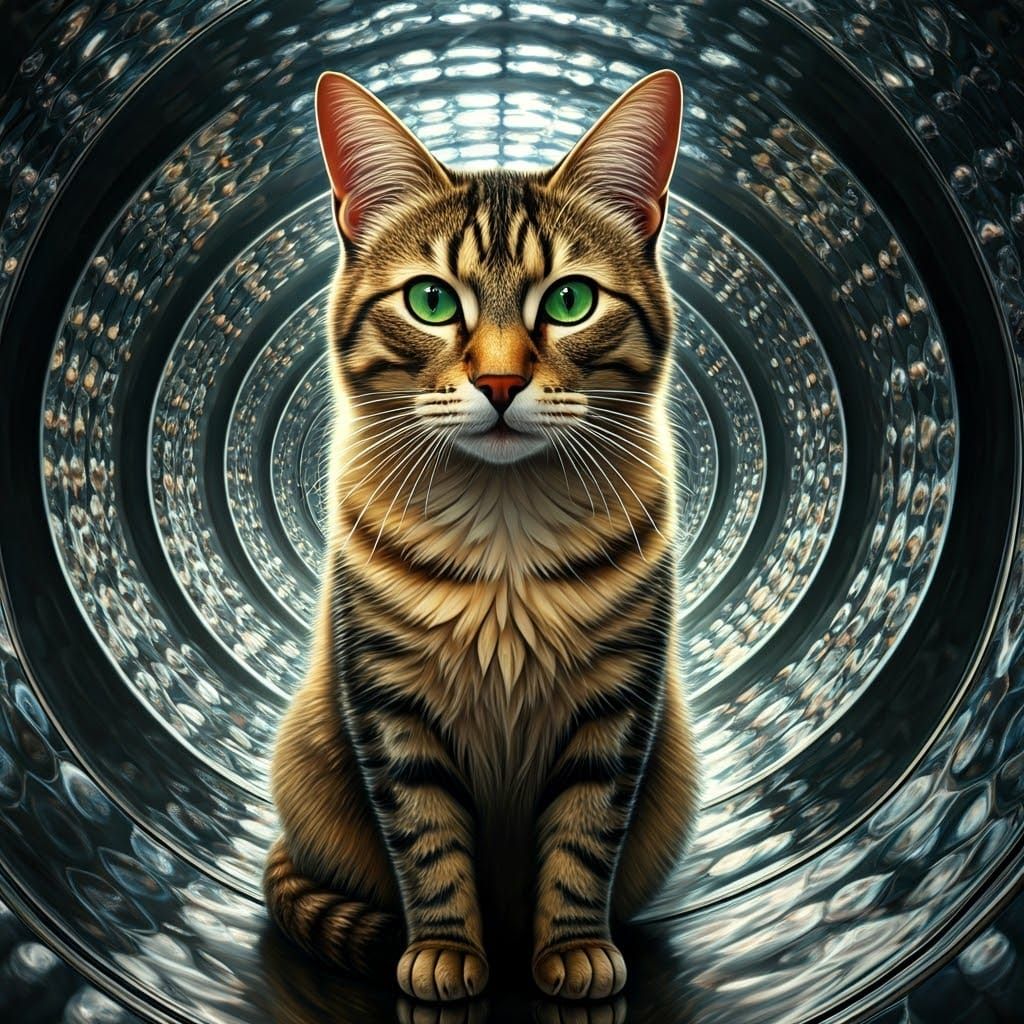 Feline Majesty in Infinity Mirror