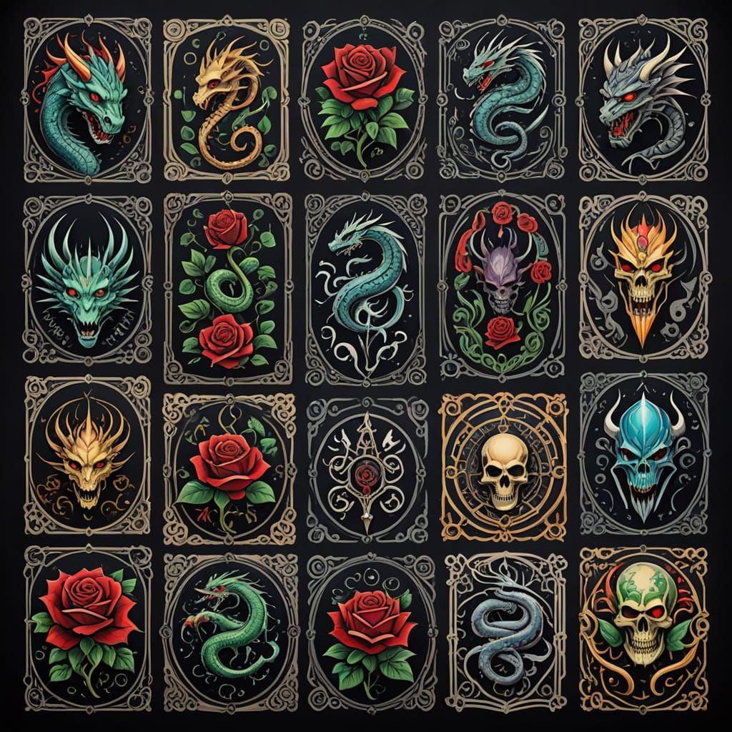 Vibrant Traditional Fantasy Tattoo Art