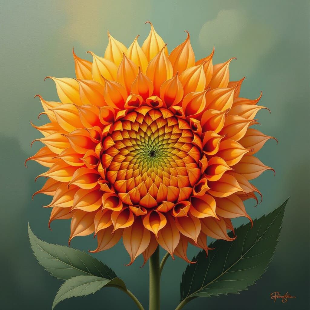 The artwork presents a vibrant burst of color against a back...