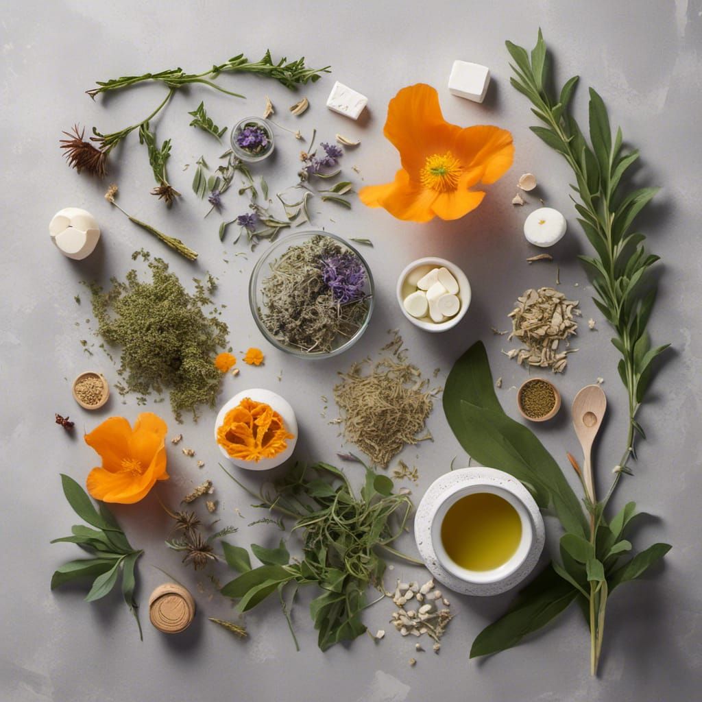Deconstructed Apothecary Flatlay with Sacred Geometry