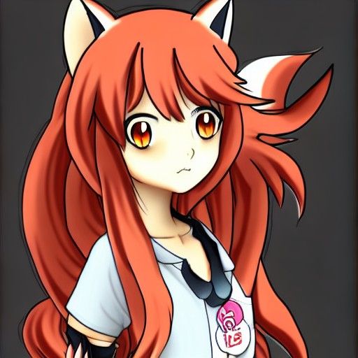 Anime Fox Girl Digital Illustration