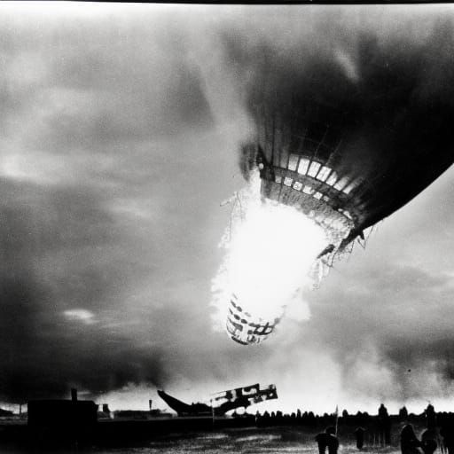 Hindenburg Zeppelin Disaster: Hyperrealist Charcoal Renderin...