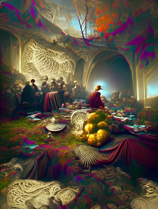 Thanksgiving Cornucopia in Dore Style