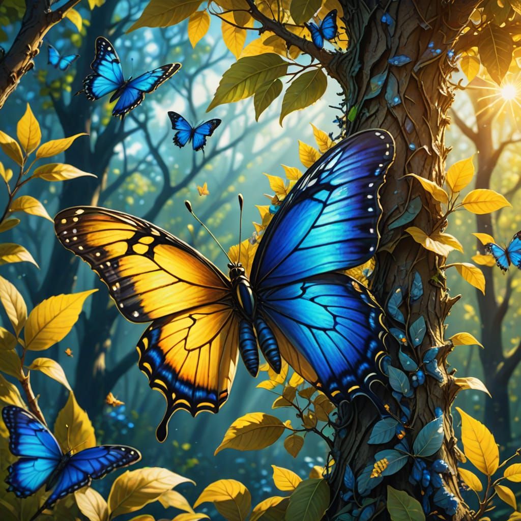 Butterfly Transformation: Vivid Digital Art