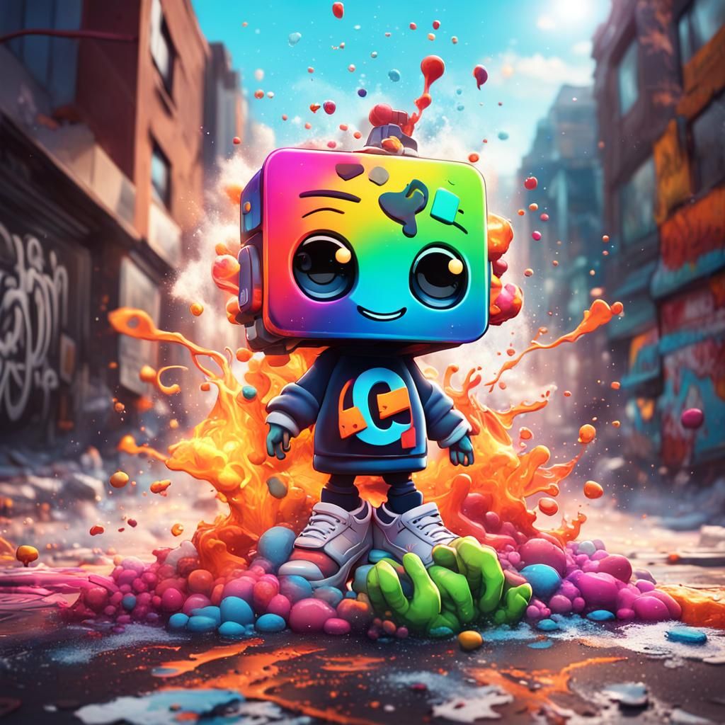 Social Media Logos Ablaze: 3D Graffiti Art