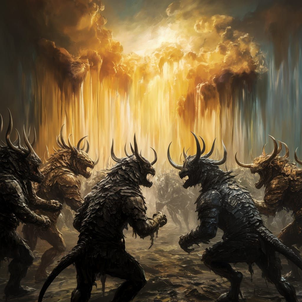 Surreal Smilodons Confront Minotaurs in Post-Renaissance Spl...