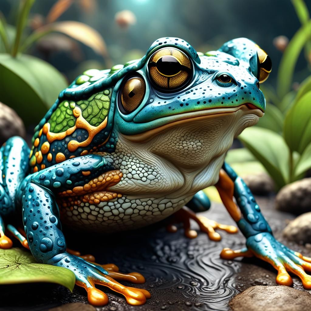 Hyperrealistic Frog with Intricate Details in Unreal Engine