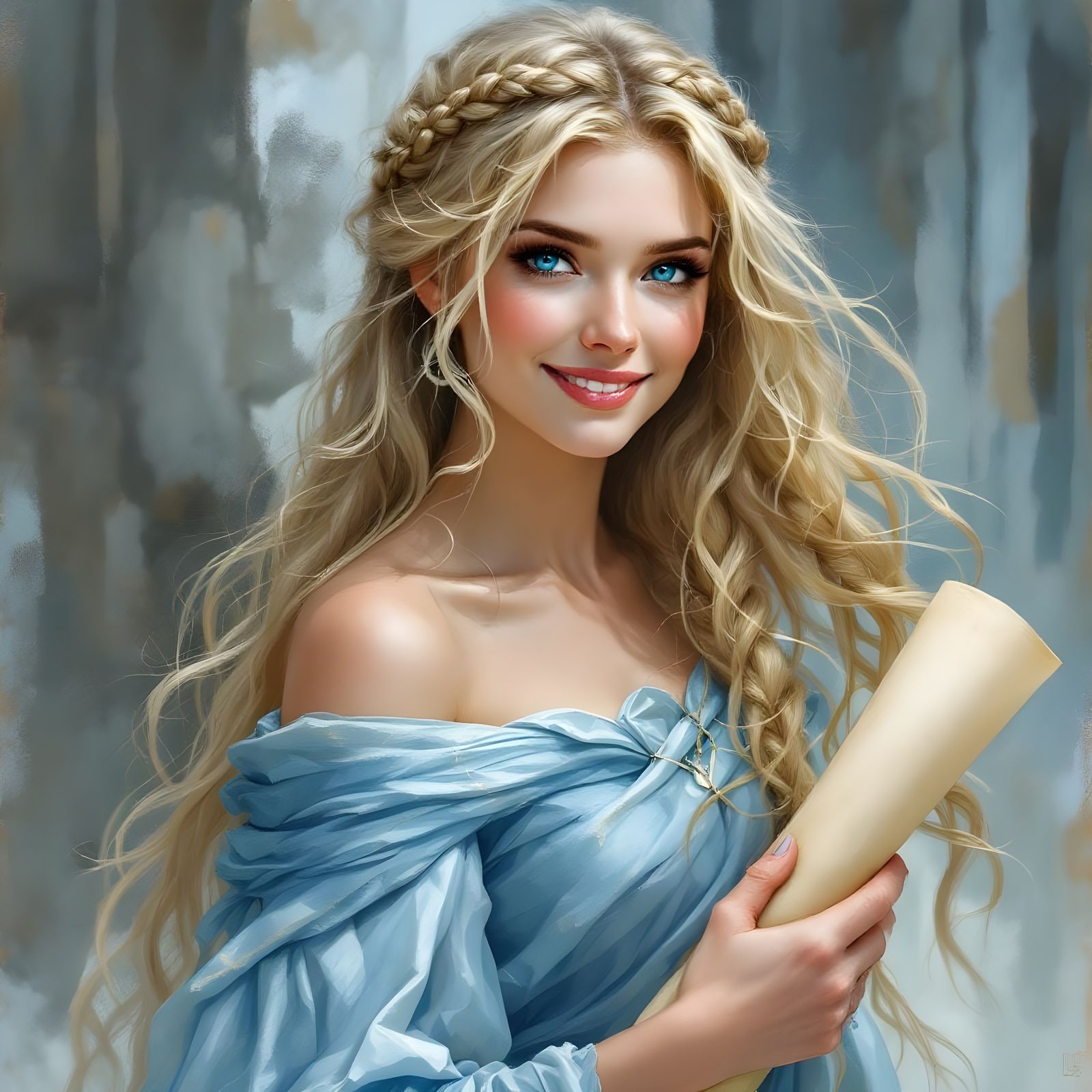 Portrait of a Beautiful Norse Goddess as Romantic Art