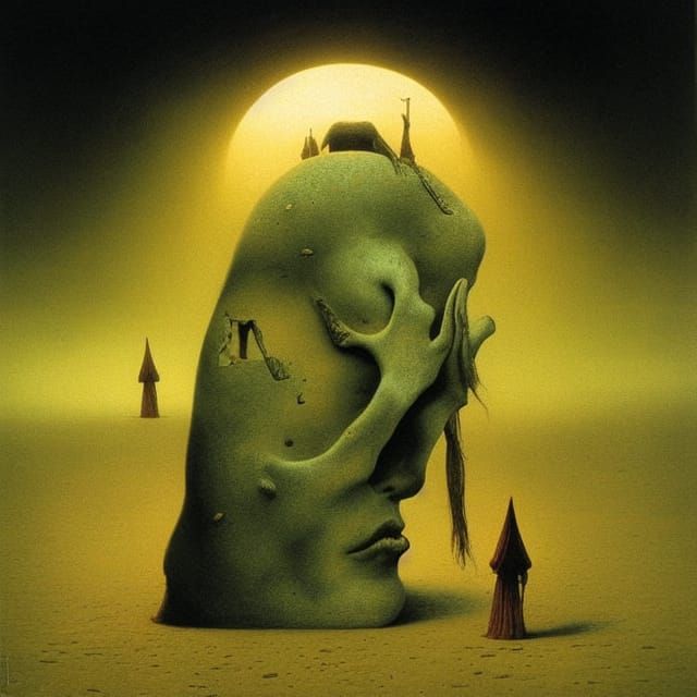 Tragic Purse in Beksinski-Inspired Surrealism