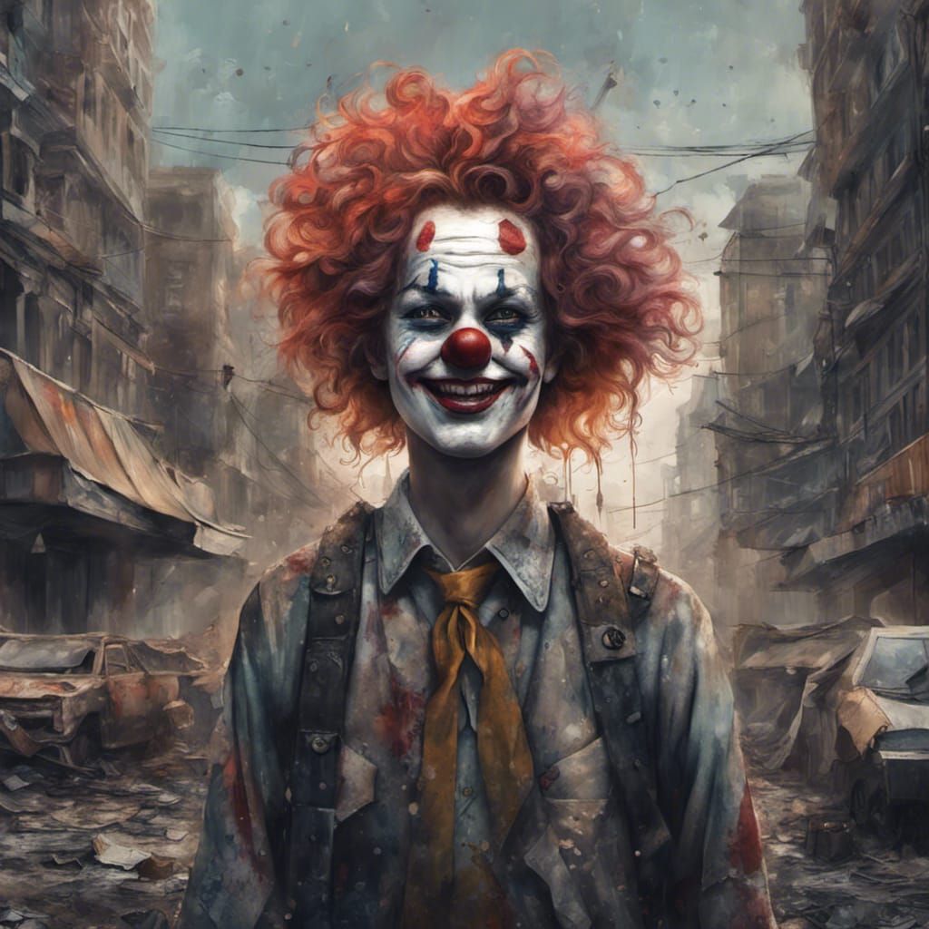Cheerful Clowns in Collapsing City: Splash Art