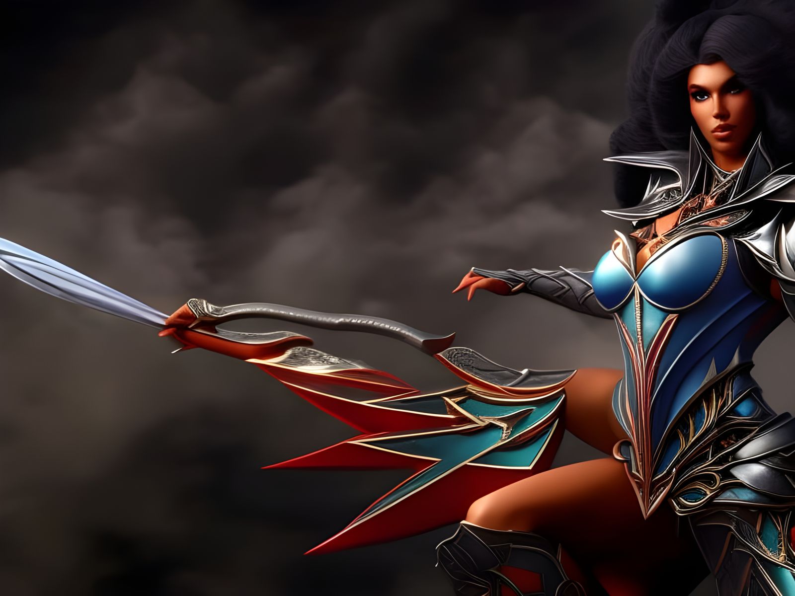 Colorful Hyperrealistic Elven Harlequin in 3D