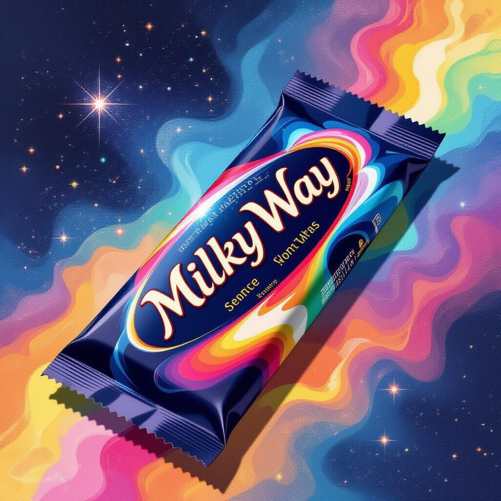 Milky Way Chocolate Bar with Rainbow Packaging