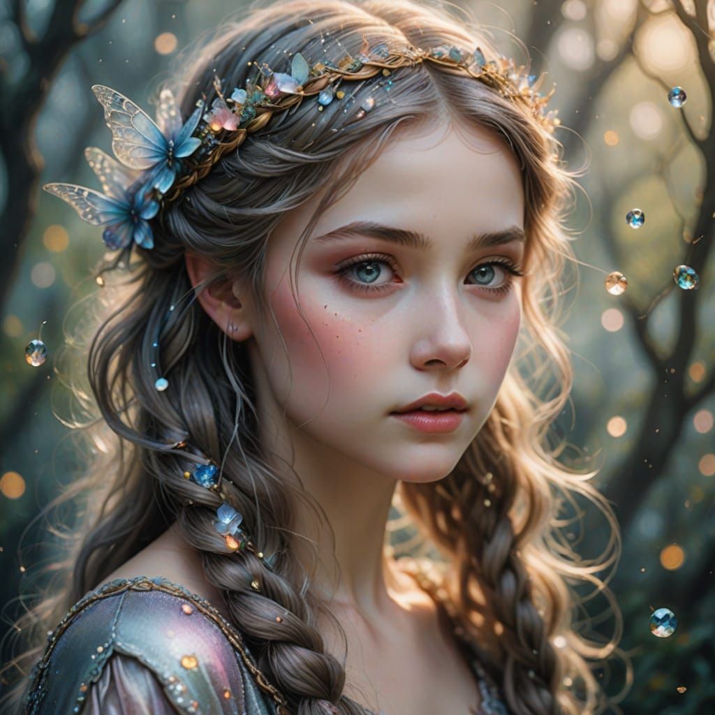 Whimsical Watercolor Fairy Hair Shimmers with Stardust