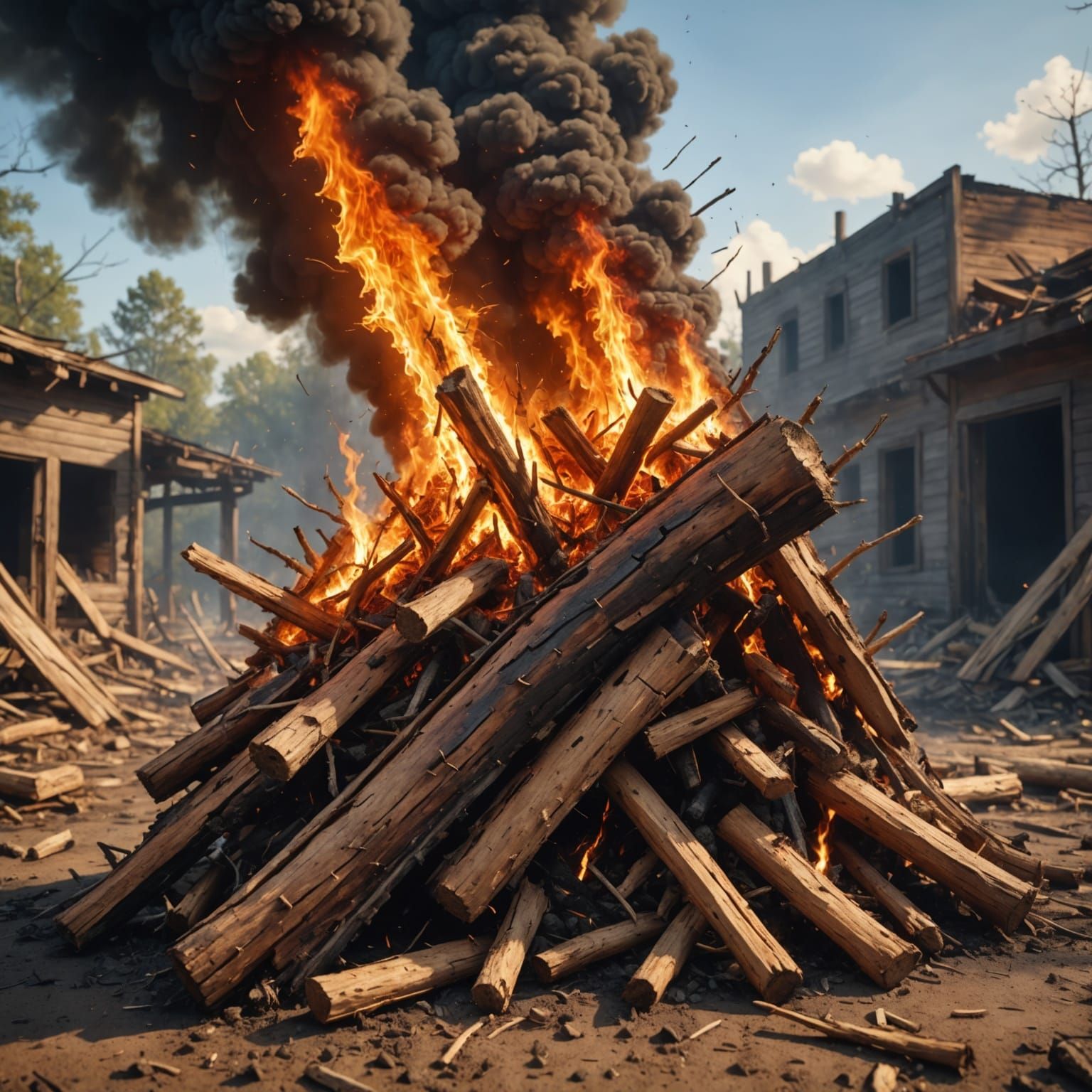 Fiery Apocalypse: Hyperrealistic World Ablaze