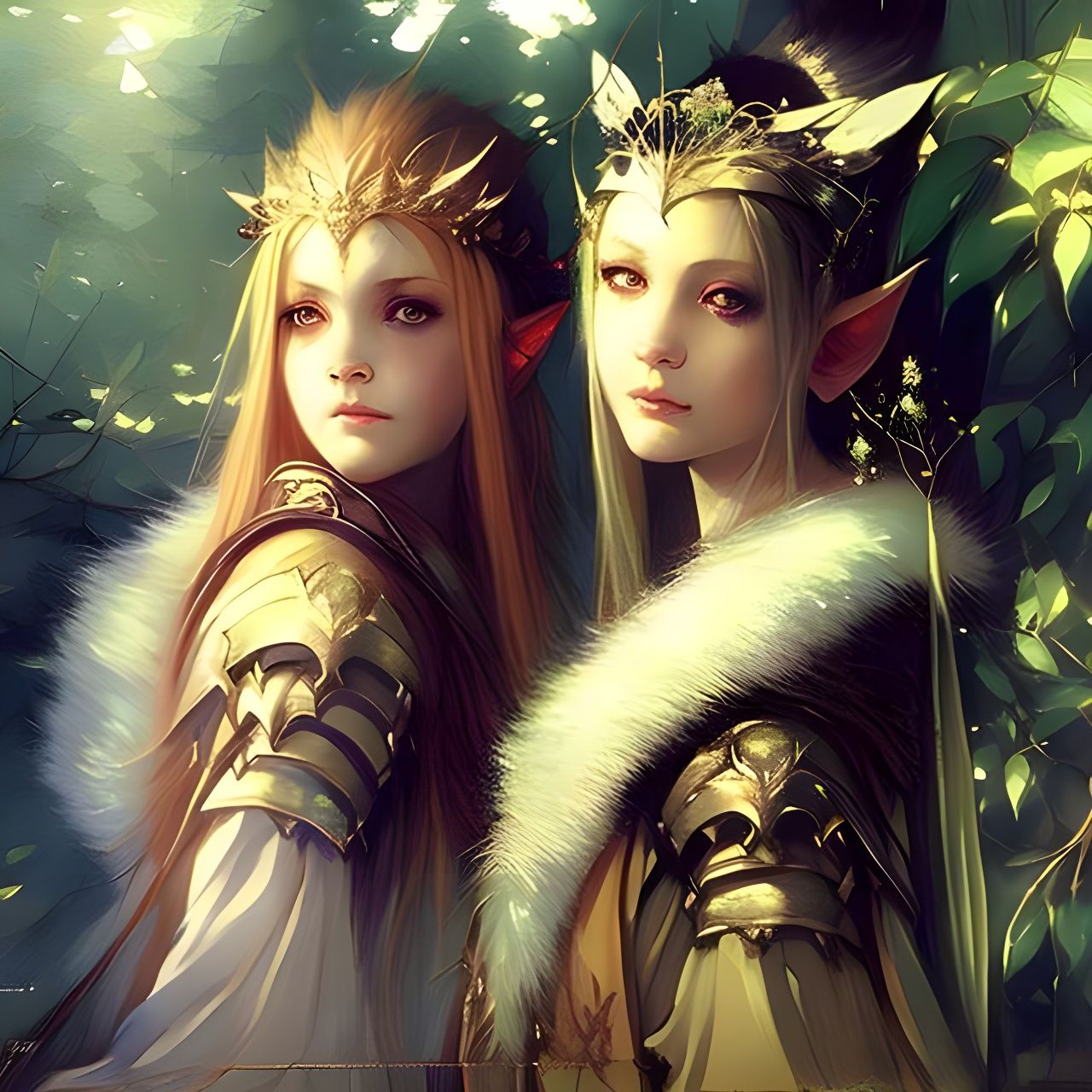 Elven Jewelry in Sunlight: Detailed Manhwa Painting