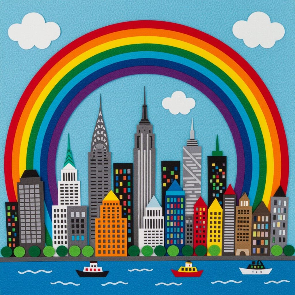 Rainbow Felt Art of New York City