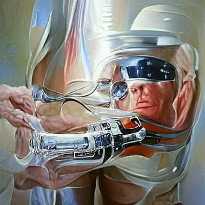 Bionic Man: Oil Painting Portrait