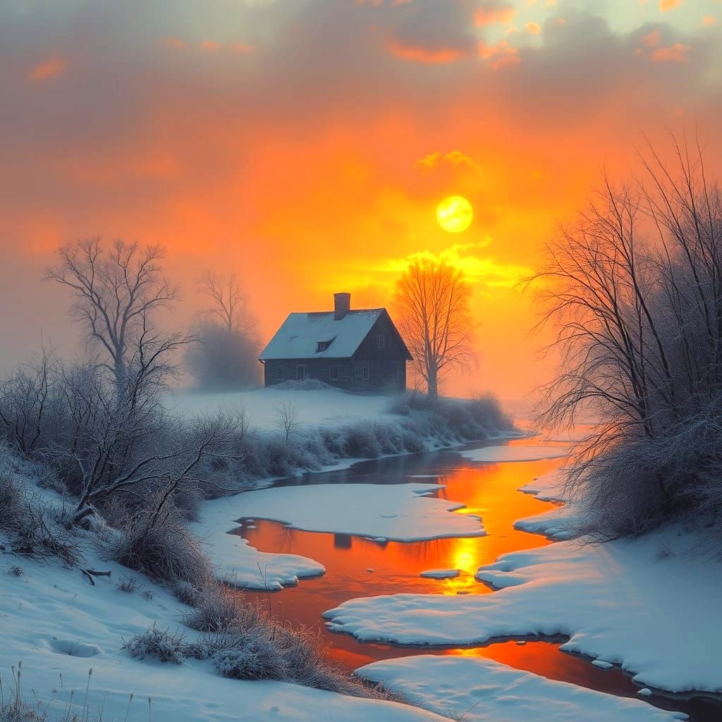 sunrise in winter