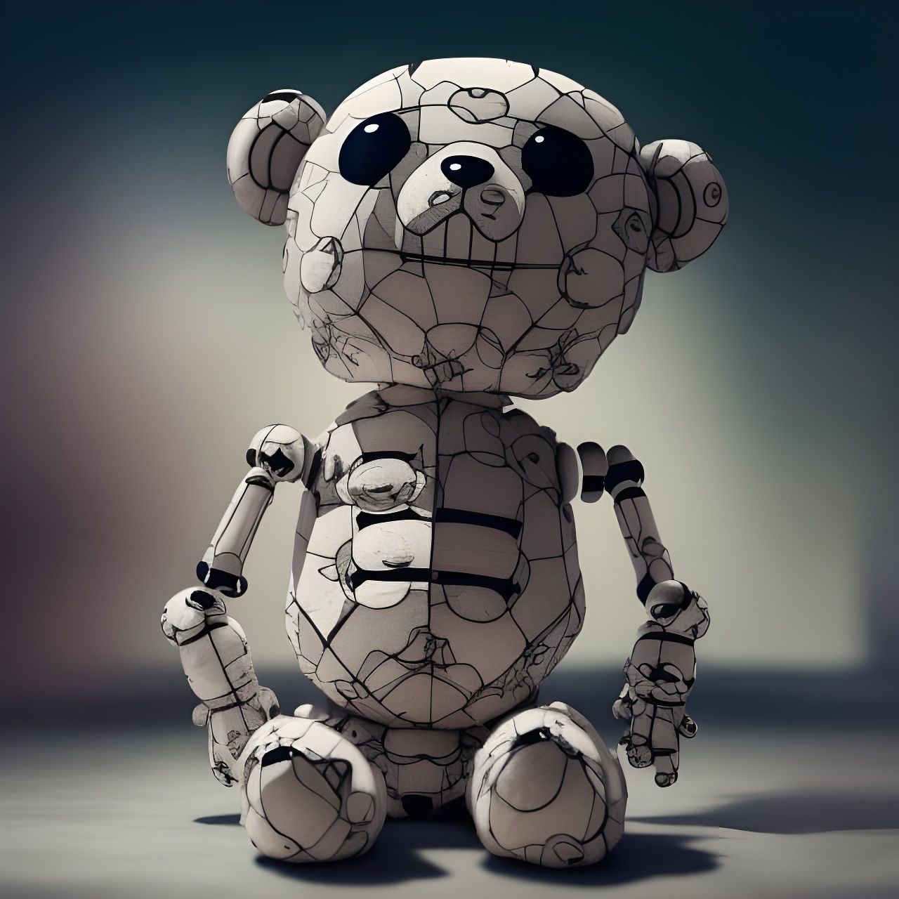 Hyperrealistic Skeletal Teddy Bear Photoillustration
