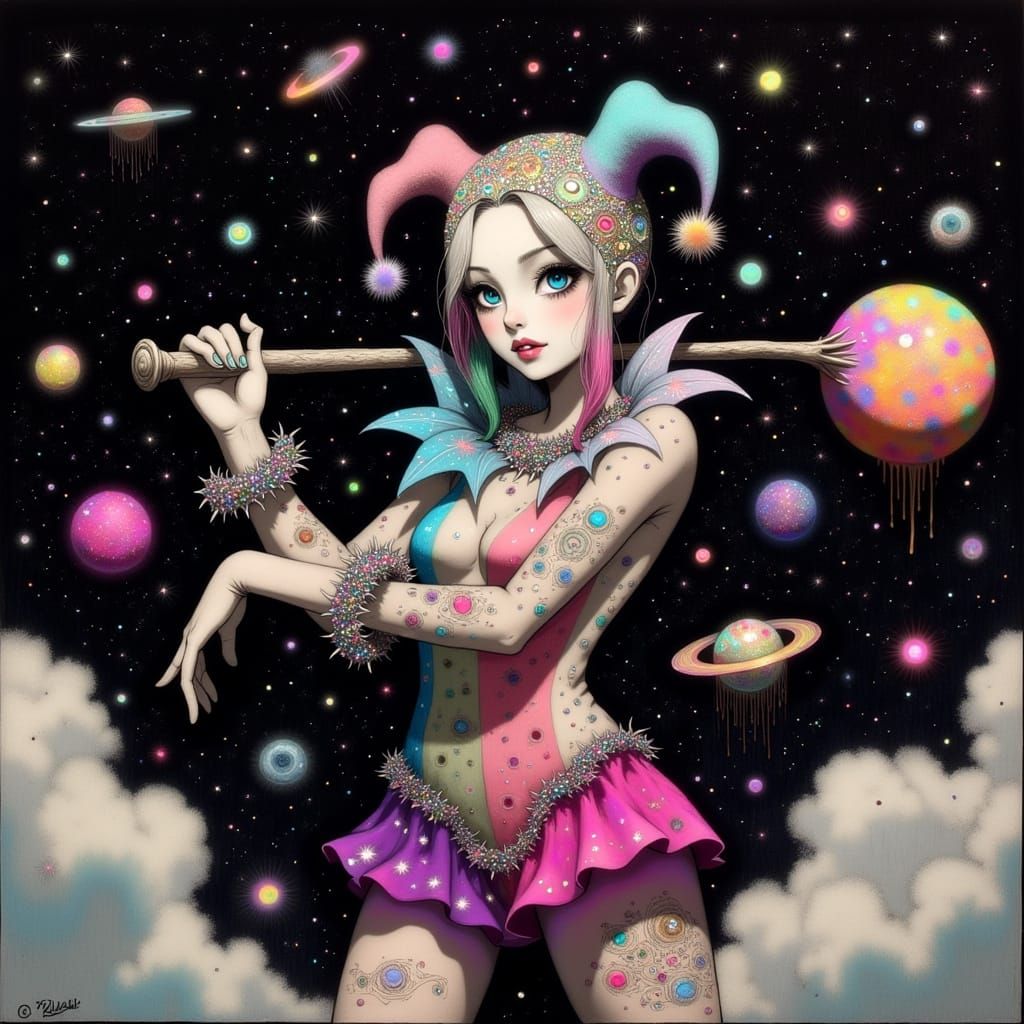 Harley Quinn in Zodiac-Inspired Jester's Costume Strikes a C...